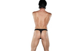 Male Power Zipper Stretchy Mens Thong Black Jocks and G-Strings